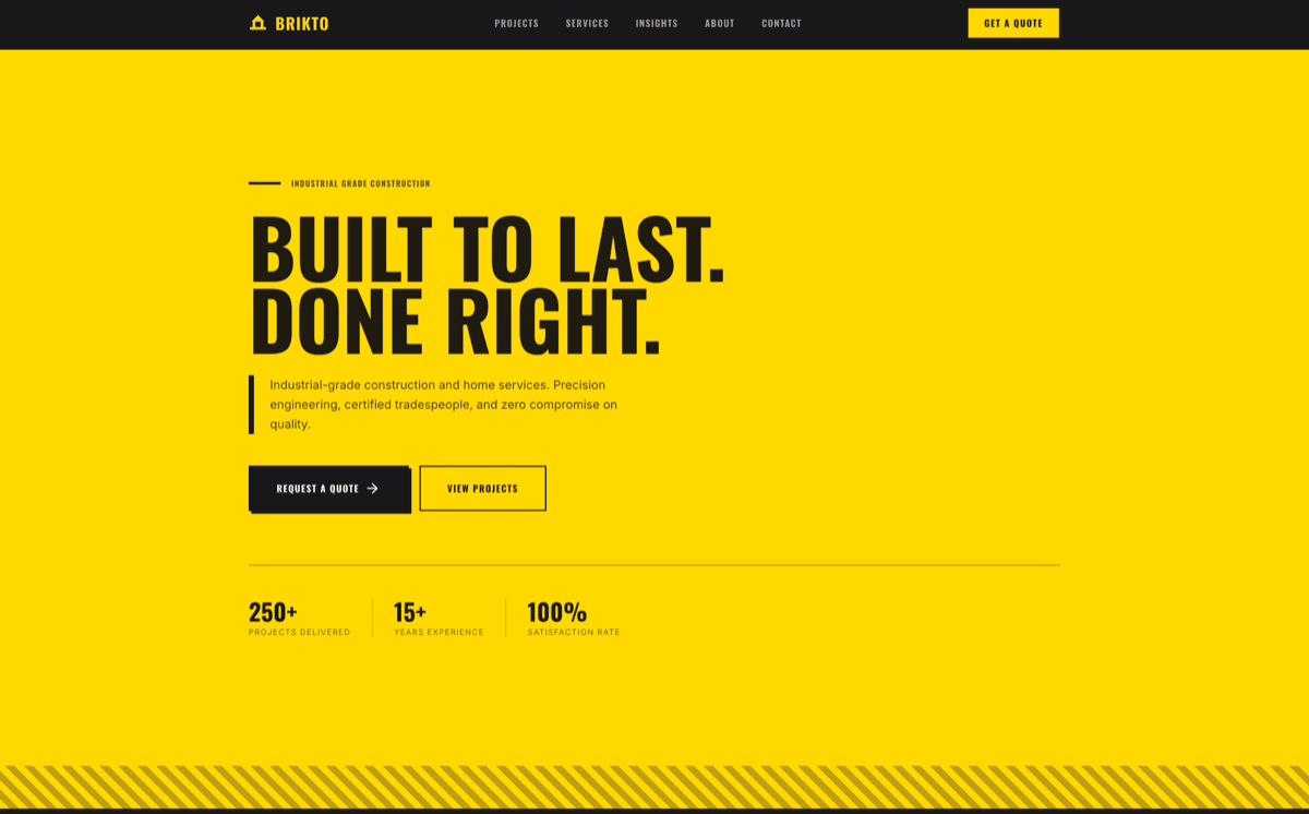 Brikto — Next.js construction business theme on Layero.io